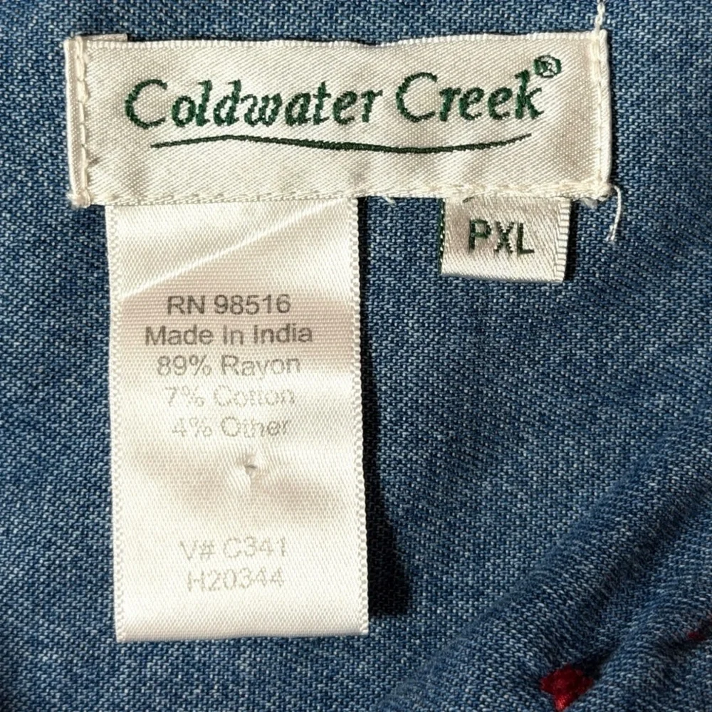 Coldwater‎ Creek Red Rayon Blend Shacket Jacket made in India